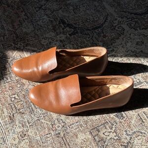 BIRDIES Starling Cognac Leather Loafers Size 6 women’s